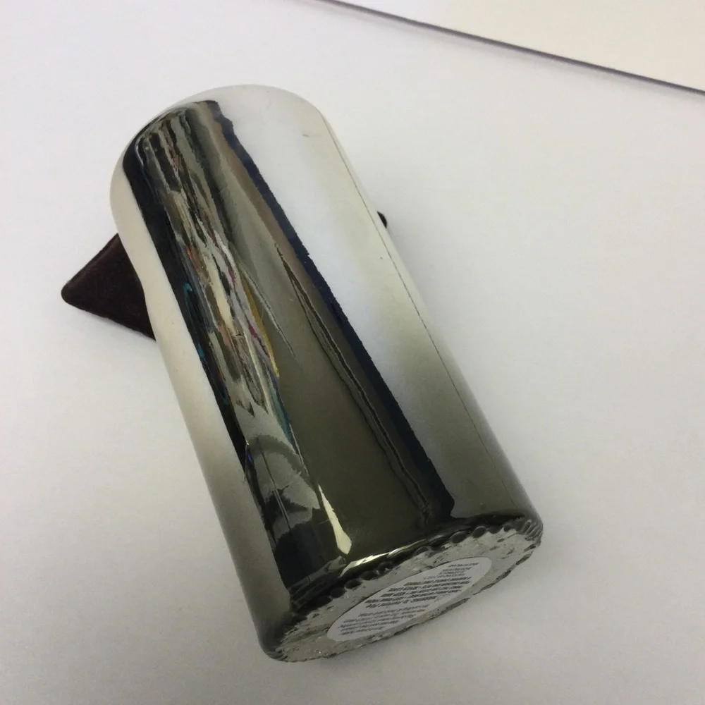 FEM SILVER OMBRE METALLIC MIRROR FINISH CANDLE NWT